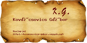 Kovácsovics Gábor névjegykártya