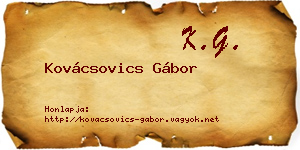 Kovácsovics Gábor névjegykártya