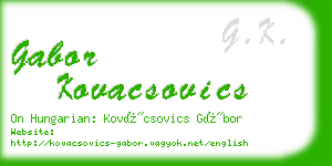 gabor kovacsovics business card